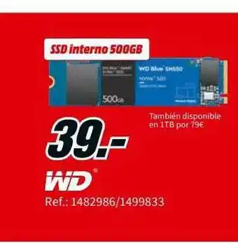 MediaMarkt Ssd Interno 500gb Wd oferta