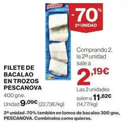 Supercor PESCANOVA Filete de bacalao en trozos oferta