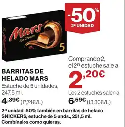Supercor MARS Barritas de helado oferta