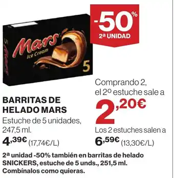 Supercor MARS Barritas de helado oferta