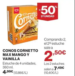 Supercor Conos cornetto max mango y vainilla oferta