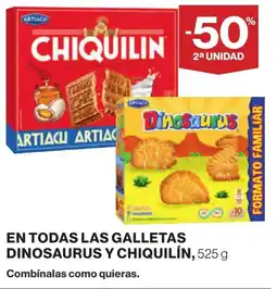 Supercor ARTIACH En todas las galletas dinosaurus y chiquilín oferta