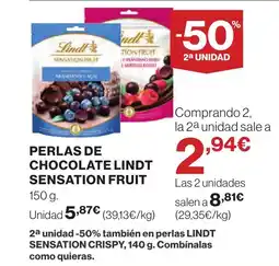 Supercor LINDT Perlas de chocolate sensation fruit oferta
