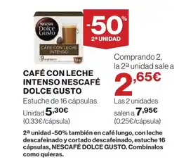 Supercor NESCAFÉ Café con leche intenso dolce gusto oferta