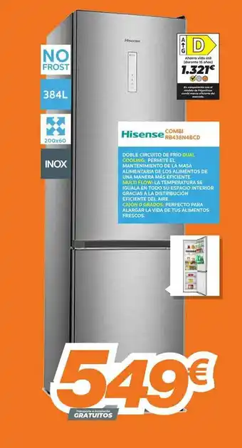 Pascual Martí Hisense Combi Rb438n4bcd oferta