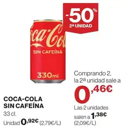 Supercor COCA-COLA Sin cafeína oferta