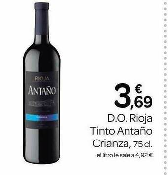 Supermercados El Jamón D.o. Rioja Tinto Antaño Crianza oferta