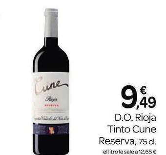 Supermercados El Jamón D.o. Rioja Tinto Cune Reserva oferta