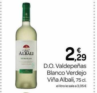 Supermercados El Jamón D.o. Valdepeñas Blanco Verdejo Viña Albali oferta
