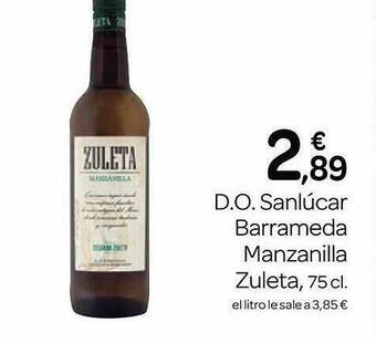 Supermercados El Jamón D.o. Sanlúcar Barrameda Manzanilla Zuleta oferta