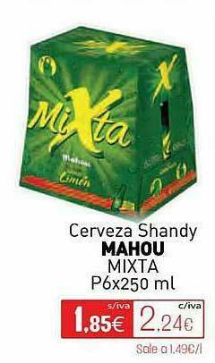 Cuevas Cash Cerveza Shandy Mahou Mixta oferta