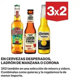 Supercor En cervezas desperados, ladrón de manzana o corona oferta