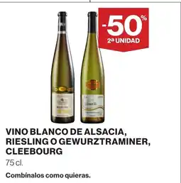 Supercor Vino blanco de alsacia, riesling o gewurztraminer, cleebourg oferta