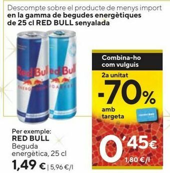 Caprabo Bebida energética red bull oferta
