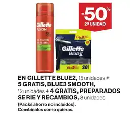 Supercor En gillette blue2, 15 unidades + 5 gratis, blue3 smooth, 12 unidades + 4 gratis, preparados oferta