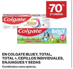 Supercor COLGATE En bluey, total, total +, cepillos individuales, enjuagues y sedas oferta
