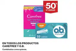 Supercor En todos los productos carefree y o.b. oferta