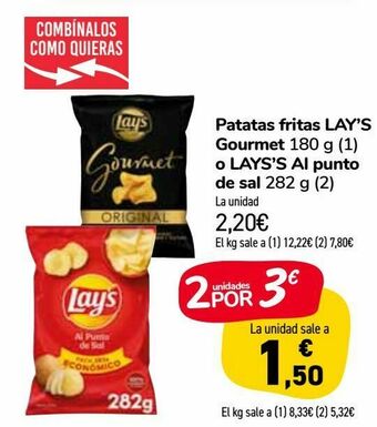 Carrefour Market Patatas fritas lay's gourmet o lay's al punto de sal oferta