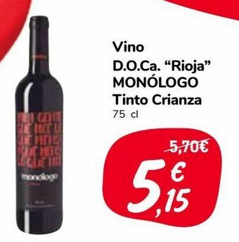 Carrefour Market Vino d.o.ca ''rioja'' monólogo tinto crianza oferta