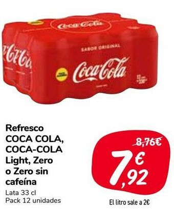 Carrefour Market Refresco coca cola, coca-cola light, zero o zero sin cafeína oferta