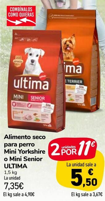 Carrefour Market Alimento seco para perros mini yorkshire o mini senior ultima oferta