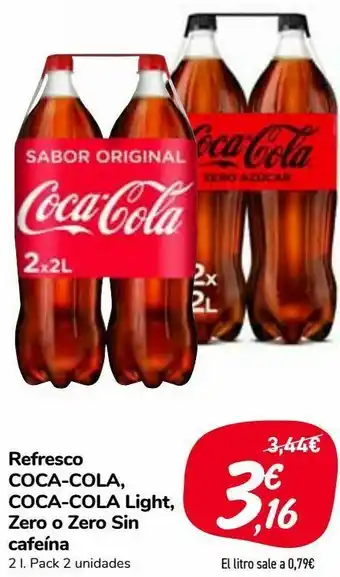 Carrefour Market Refresco coca-cola light, zero o zero sin cafeína oferta
