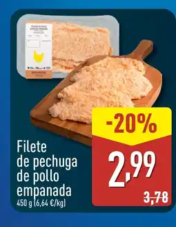 ALDI Filete de pechuga de pollo empanada oferta