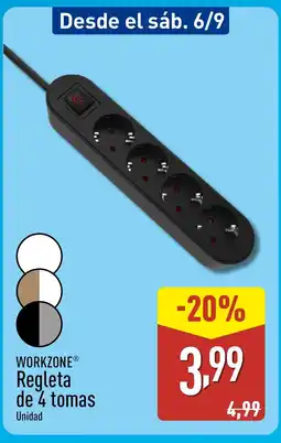 ALDI WORKZONE Regleta de 4 tomas oferta