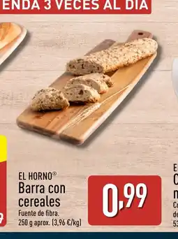 ALDI EL HORNO Barra con cereales oferta
