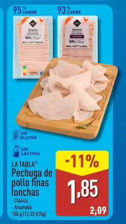 ALDI LA TABLA Pechuga de pollo finas lonchas oferta