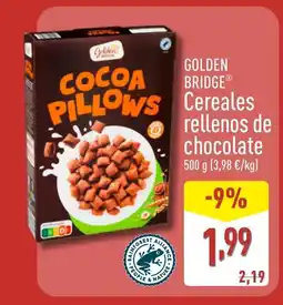 ALDI GOLDEN BRIDGE Cereales rellenos de chocolate oferta