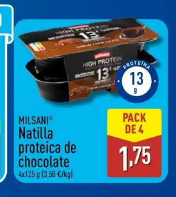 ALDI MILSANI Natilla proteica de chocolate oferta