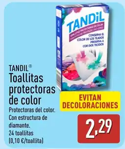 ALDI TANDIL Toallitas protectoras de color oferta