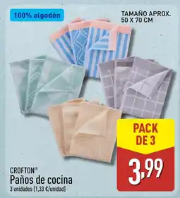 ALDI CROFTON Paños de cocina oferta