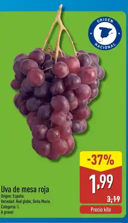 ALDI Uva de mesa roja oferta