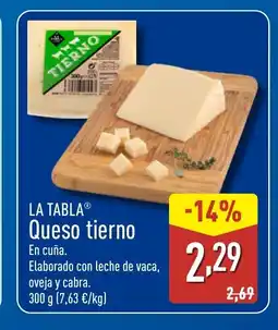 ALDI LA TABLA Queso tierno oferta