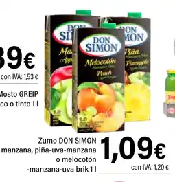 Cash Ifa DON SIMON Zumo manzana, piña-uva-manzana oferta