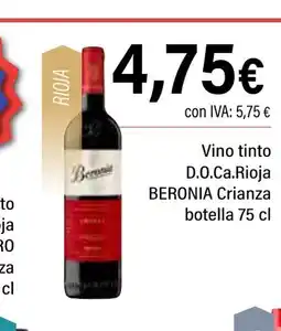 Cash Ifa BERONIA Vino tinto D.O.Ca.Rioja oferta