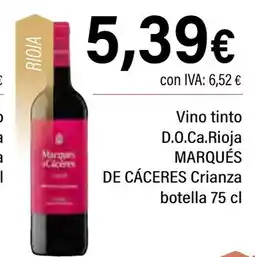 Cash Ifa MARQUÉS DE CÁCERES Vino tinto D.O.Ca.Rioja oferta