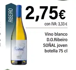 Cash Ifa SONAL Vino blanco D.O.Ribeiro joven botella oferta