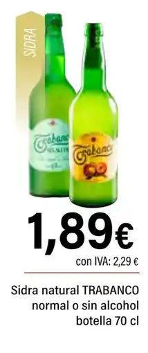 Cash Ifa TRABANCO Sidra natural normal o sin alcohol oferta