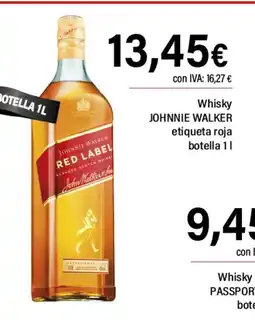 Cash Ifa JOHNNIE WALKER Whisky etiqueta roja oferta