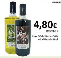 Cash Ifa Licor SC de Hierbas 30% o Café botella oferta
