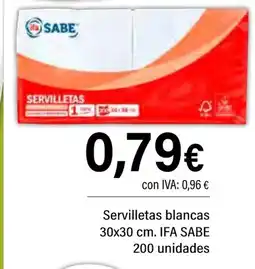 Cash Ifa IFA SABE Servilletas blancas oferta