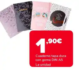 Supeco Cuaderno tapa dura con goma DIN A5 oferta