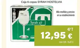 Cash Ifa SYRAH HOSTELVIA Caja 6 copas oferta
