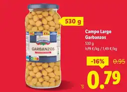 Lidl CAMPOLARGO Garbanzos oferta