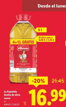Lidl LA ESPANOLA Aceite de oliva oferta