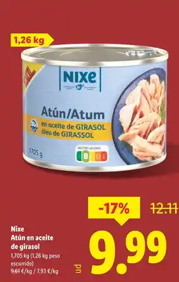 Lidl NIXE Atún en aceite de girasol oferta