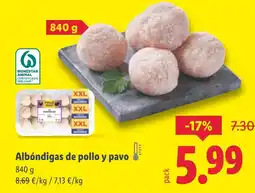 Lidl Albóndigas de pollo y pavo oferta